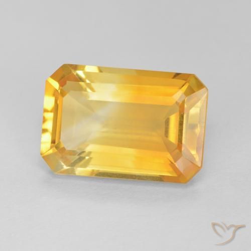 Citrino Dorato naturale da 3.70 ct, Ottagonale / Taglio smeraldo, VVS-VS