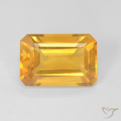 3.60ct Naturale Arancio-Oro Citrino, Taglio smeraldo, VVS-VS