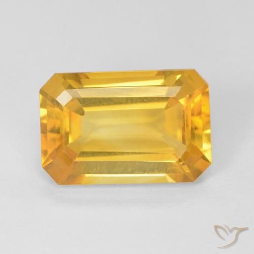 3.91ct Naturale Dorato Citrino, Taglio smeraldo, VVS