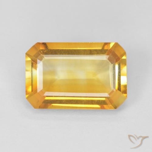 3.37ct Naturale Dorato Citrino, Taglio smeraldo, VVS