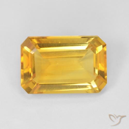 3.81ct Naturale Dorato Citrino, Taglio smeraldo, VVS