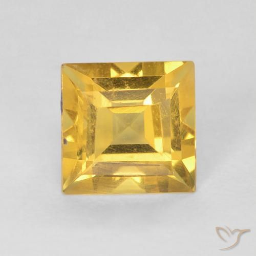 0.90ct Naturale Dorato medio Citrino, Quadrato, VS