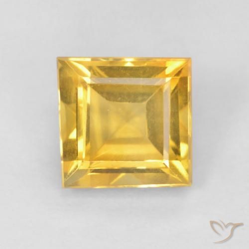 0.94ct Naturale Oro medio Citrino, Quadrato, VS