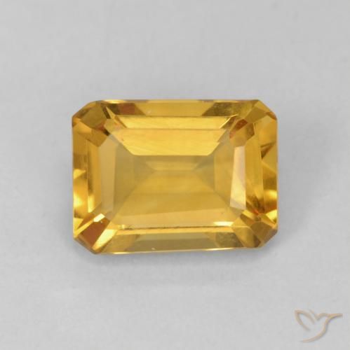 1.31ct Naturale Oro medio Citrino, Taglio smeraldo, VVS