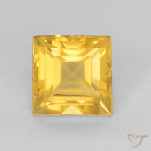 1.24ct Naturale Oro medio Citrino, Quadrato, VS