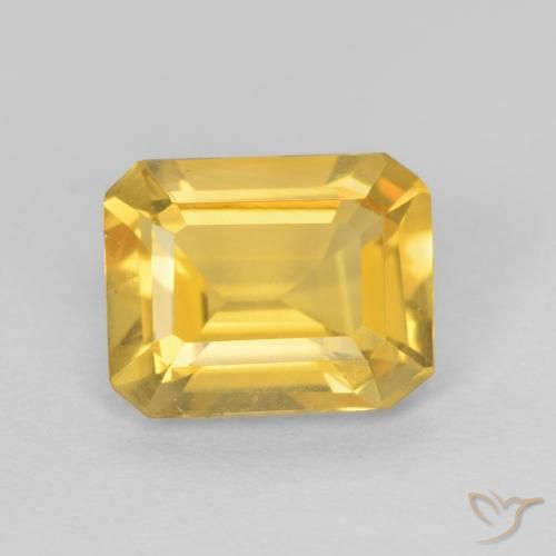 1.25ct Naturale Oro medio Citrino, Taglio smeraldo, VVS-VS