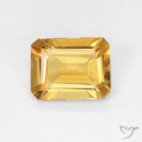 1.23ct Naturale Oro medio Citrino, Taglio smeraldo, VVS
