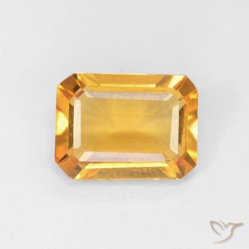 1.27ct Naturale Arancio-Oro Citrino, Taglio smeraldo, VVS