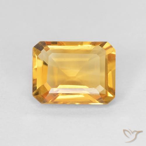 1.36ct Naturale Medium Light-Golden Citrino, Taglio smeraldo, VVS