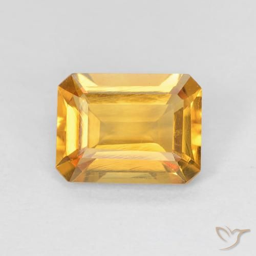 1.33ct Naturale Arancio dorato Citrino, Taglio smeraldo, VVS