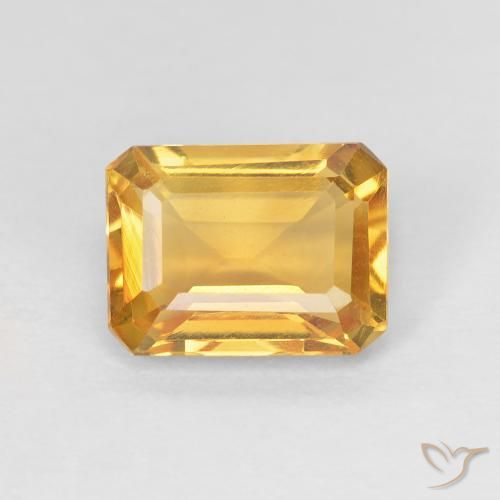 1.37ct Naturale Arancio dorato Citrino, Taglio smeraldo, VVS