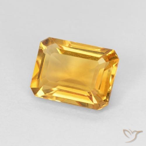 Citrino Arancio dorato naturale da 1.37 ct, Ottagonale / Taglio smeraldo, VVS