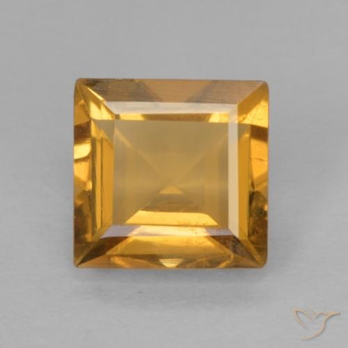 0.90ct Naturale Arancio Dorato Profondo Citrino, Quadrato, VVS-VS