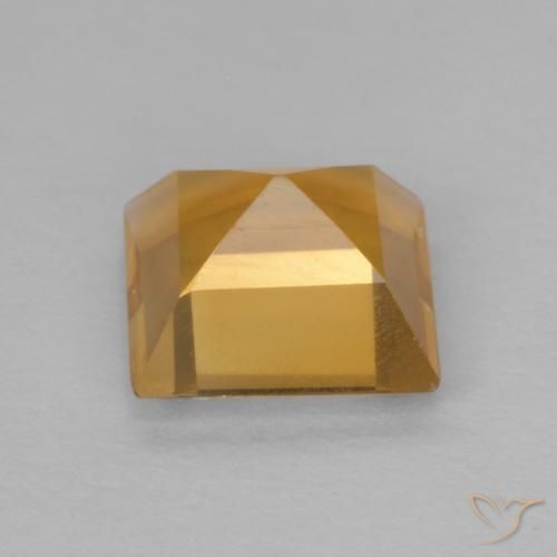 Citrino Arancio Dorato Profondo naturale da 0.90 ct, Quadrato, VVS-VS