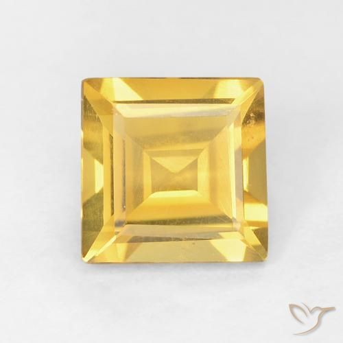 0.98ct Naturale Dorato Citrino, Quadrato, VVS-VS
