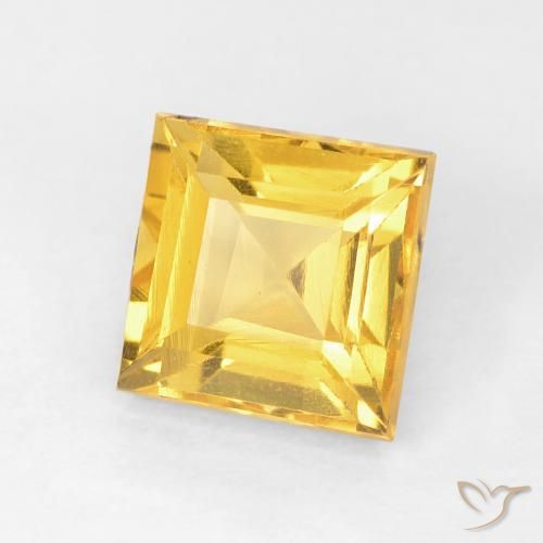 Citrino Dorato medio naturale da 1.10 ct, Quadrato, VVS-VS