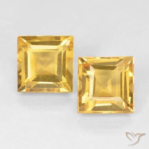 2.34ctw Naturale Oro medio Citrino, Quadrato, VVS-VS