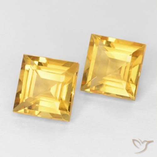 Gemme di Citrino Oro brillante naturale da 2.20 ct, Quadrato, VS