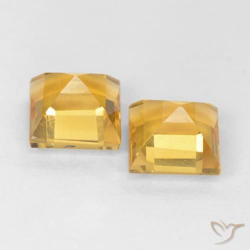 Gemme di Citrino Oro brillante naturale da 2.20 ct, Quadrato, VS