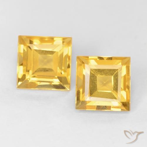 Gemme di Citrino Oro brillante naturale da 2.20 ct, Quadrato, VVS-VS