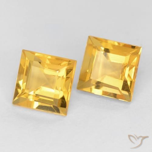 Gemme di Citrino Oro brillante naturale da 2.20 ct, Quadrato, VVS-VS