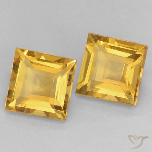 Gemme di Citrino Arancio dorato naturale da 2.13 ct, Quadrato, VVS-VS