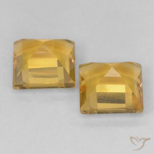 Gemme di Citrino Arancio dorato naturale da 2.13 ct, Quadrato, VVS-VS