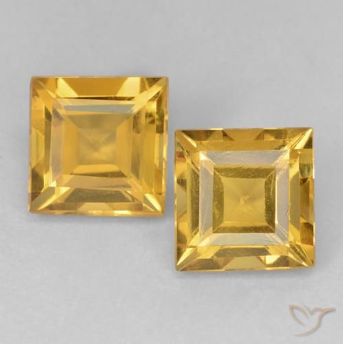 2.22ctw Naturale Dorato medio Citrino, Quadrato, VVS-VS