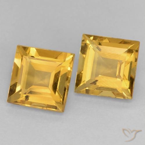 Gemme di Citrino Dorato medio naturale da 2.22 ct, Quadrato, VVS-VS