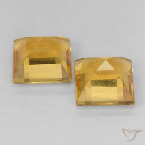 Gemme di Citrino Dorato medio naturale da 2.22 ct, Quadrato, VVS-VS