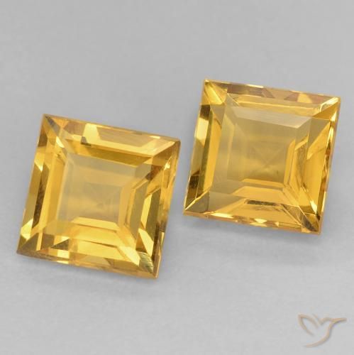 Gemme di Citrino Dorato medio naturale da 2.28 ct, Quadrato, VVS-VS