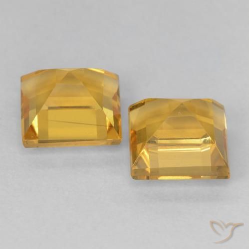 Gemme di Citrino Dorato medio naturale da 2.28 ct, Quadrato, VVS-VS