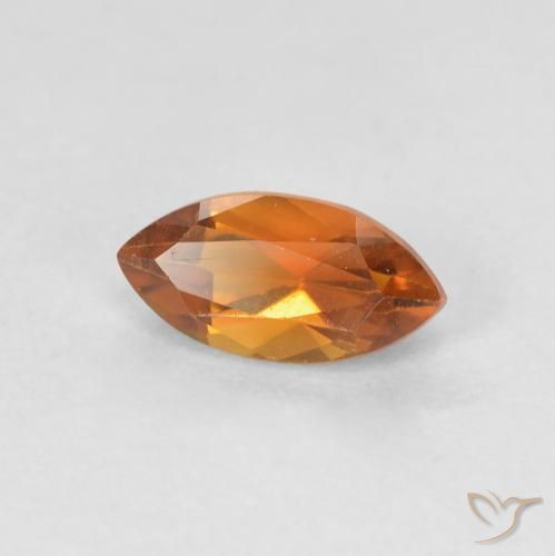 Citrino Arancione scuro naturale da 0.66 ct, Taglio marquise, VVS-VS