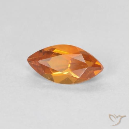 Citrino Arancio Medio naturale da 0.58 ct, Taglio marquise, VVS-VS