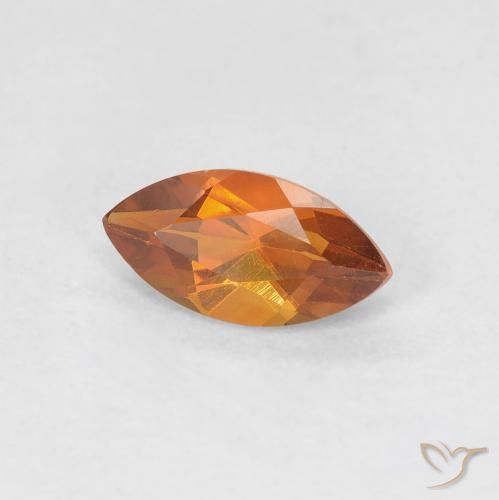 Citrino Arancione scuro naturale da 0.56 ct, Taglio marquise, VVS-VS