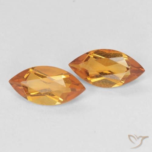0.98ctw Naturale Arancio Medio Citrino, Taglio marquise, VVS
