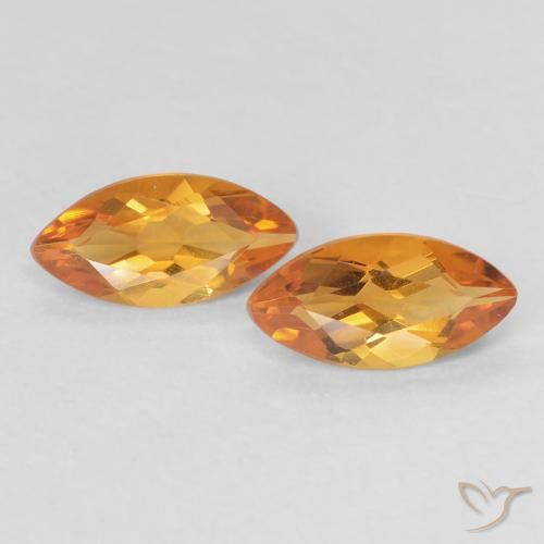 0.92ctw Naturale Arancio Medio Citrino, Taglio marquise, VVS