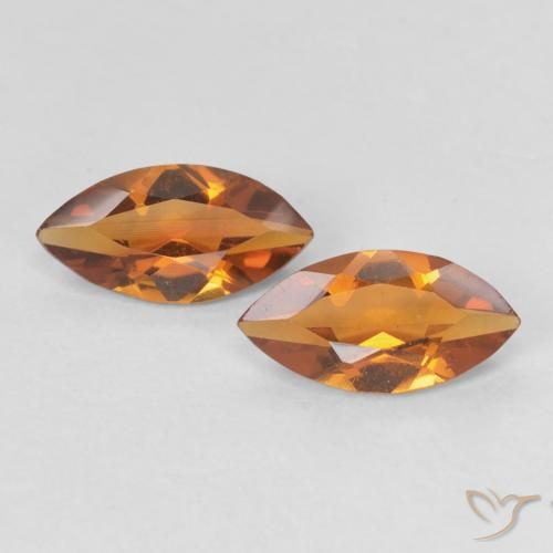 1.00ctw Naturale Arancio Medio Citrino, Taglio marquise, VVS-VS