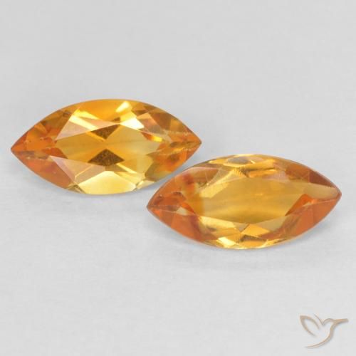 Gemme di Citrino Arancio-Oro naturale da 0.97 ct, Taglio marquise, VVS-VS