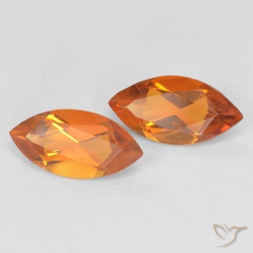 Gemme di Citrino Arancio giallastro naturale da 0.87 ct, Taglio marquise, VVS-VS