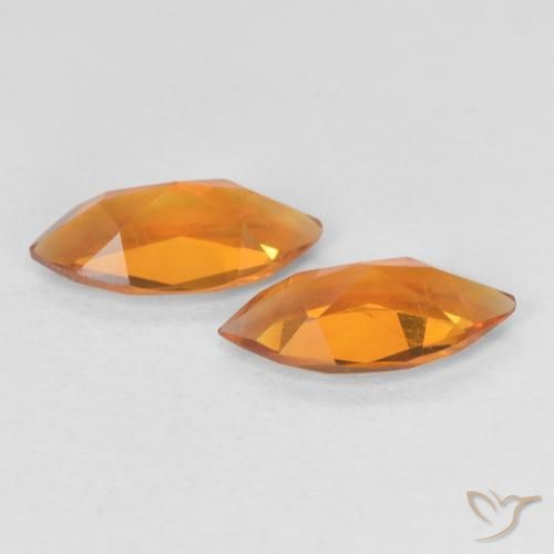 Gemme di Citrino Arancio giallastro naturale da 0.87 ct, Taglio marquise, VVS-VS