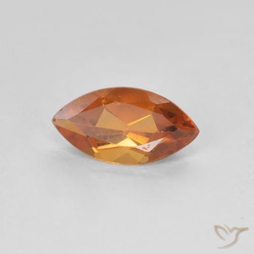 Citrino Arancio intenso-OroG naturale da 0.59 ct, Taglio marquise, VVS-VS