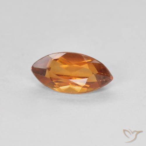 Citrino Arancio intenso-OroG naturale da 0.58 ct, Taglio marquise, VVS-VS