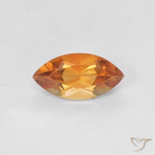 0.59ct Naturale Arancione scuro Citrino, Taglio marquise, VS
