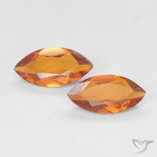 0.97ctw Naturale Arancio Medio Citrino, Taglio marquise, VVS-VS
