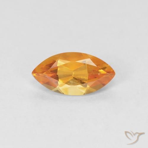 0.51ct Naturale Albicocca Arancia Citrino, Taglio marquise, VVS