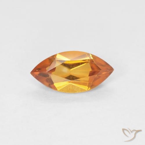 0.51ct Naturale Arancio Medio Citrino, Taglio marquise, VVS