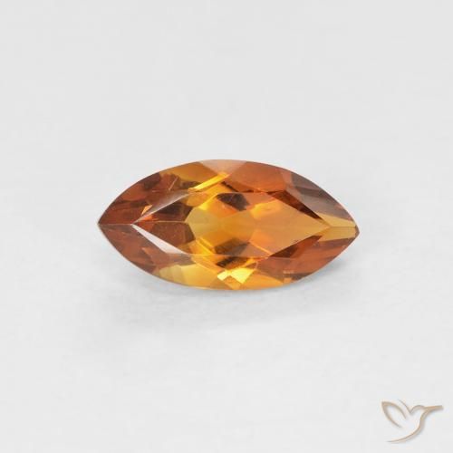 0.57ct Naturale Marrone arancio Citrino, Taglio marquise, VVS