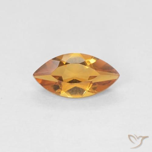 0.57ct Naturale Marrone arancio Citrino, Taglio marquise, VVS
