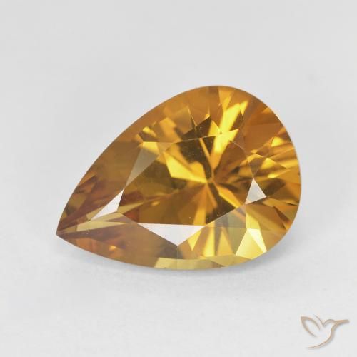 4.25ct Naturale Marrone dorato Citrino, Forma a pera, VVS